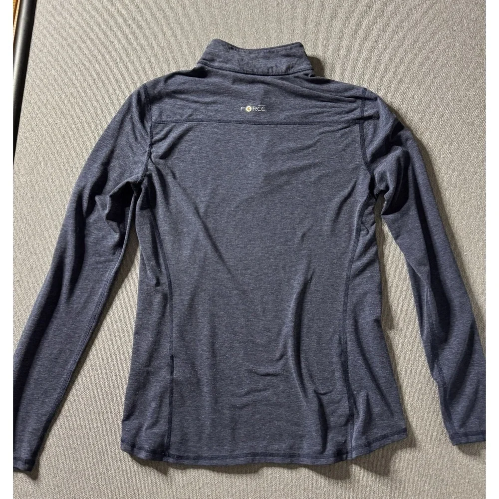 Carhartt 1/4 Zip Blue Pullover Shirt Womens Medium Force Fitted Fast Dry Reflect